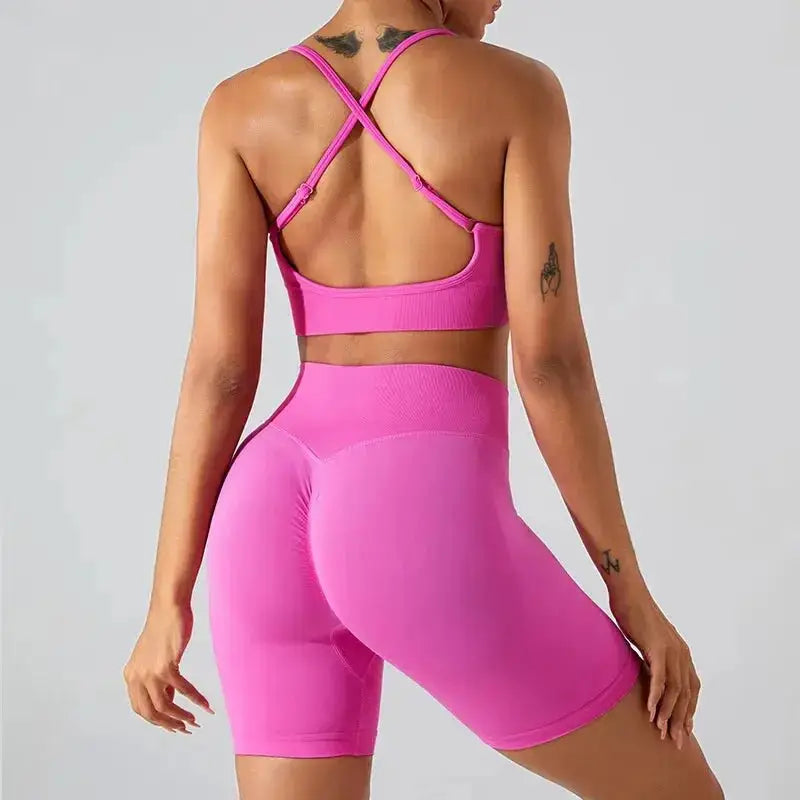Ensemble Yoga Femme 2 Pièces–Legging Taille Haute + Brassière Sport - Harmonie