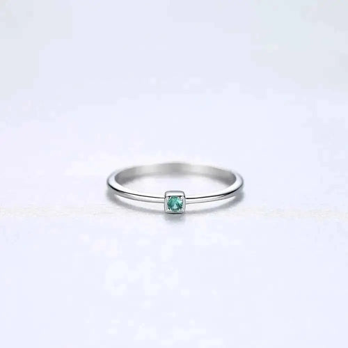 PAG & MAG - Bague en argent regardé 925 pour femme, émeraude créée, bague empilable, pierre précieuse verte, 193.as de plMi925 - Harmonie