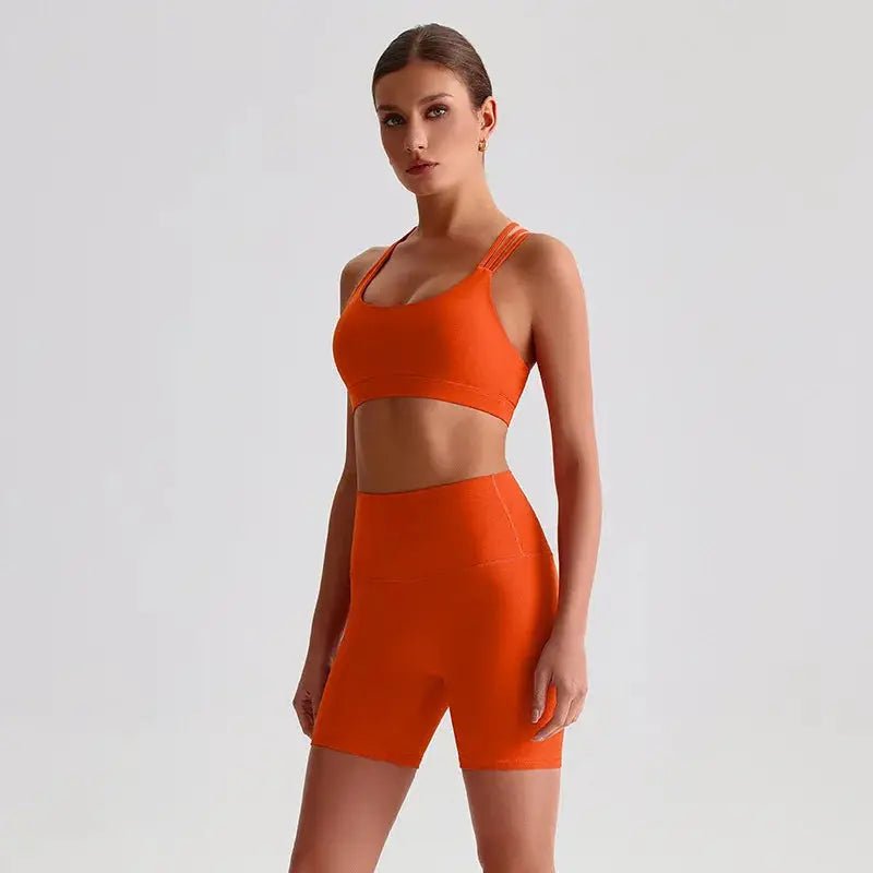 Ensemble Yoga Femme–Brassière Dos Croisé + Legging/Short Taille Haute - Harmonie