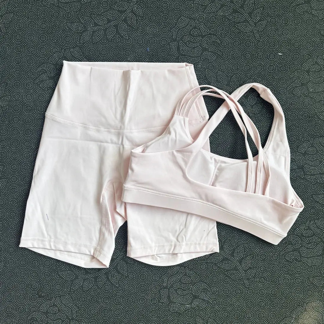 Ensemble Yoga Femme–Brassière Dos Croisé + Legging/Short Taille Haute - Harmonie