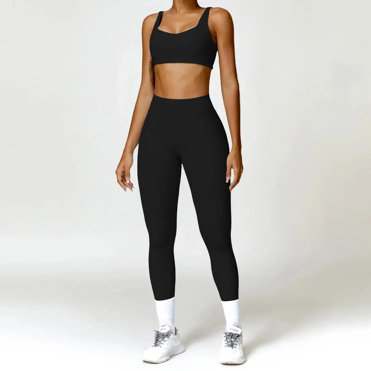 Ensemble 2piece pour femme fitness legging manche longue/soutient gorge - Harmonie