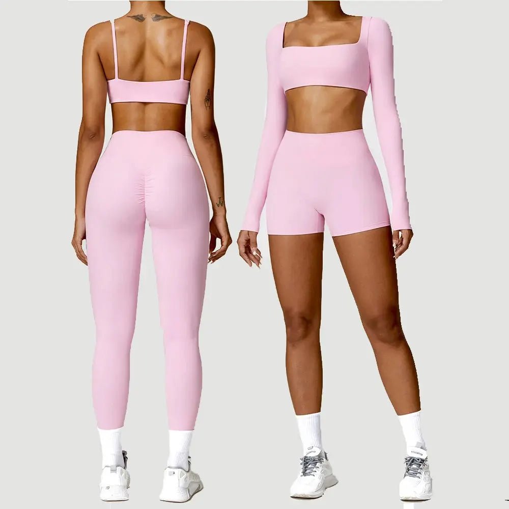Ensemble 2piece pour femme fitness legging manche longue/soutient gorge - Harmonie