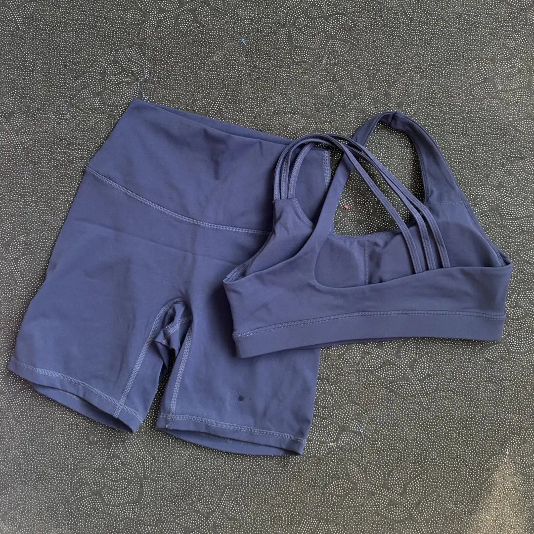 Ensemble Yoga Femme–Brassière Dos Croisé + Legging/Short Taille Haute - Harmonie