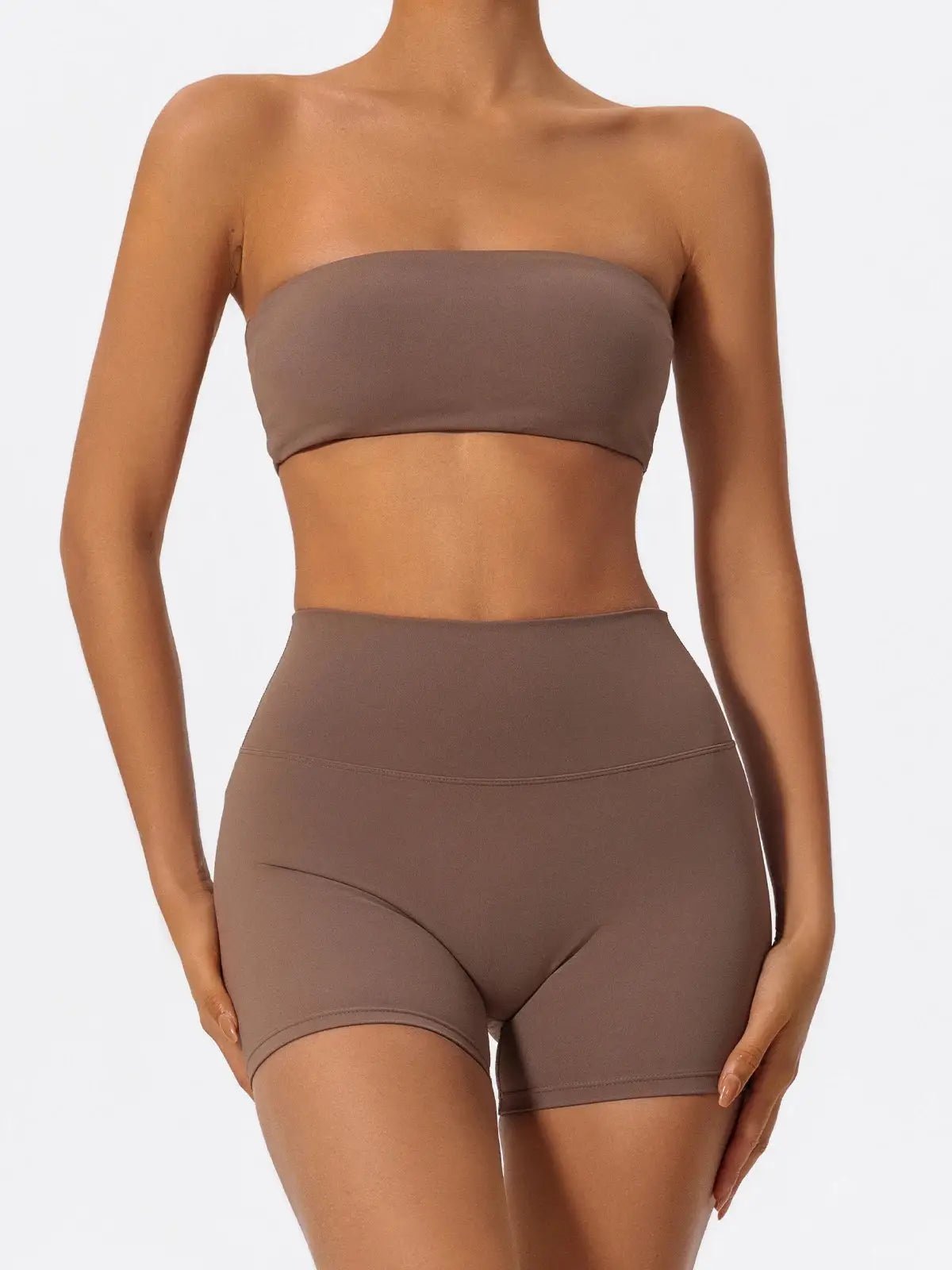 Ensemble Sport Femme 2 Pièces–Brassière Sans Bretelles + Short Yoga - Harmonie