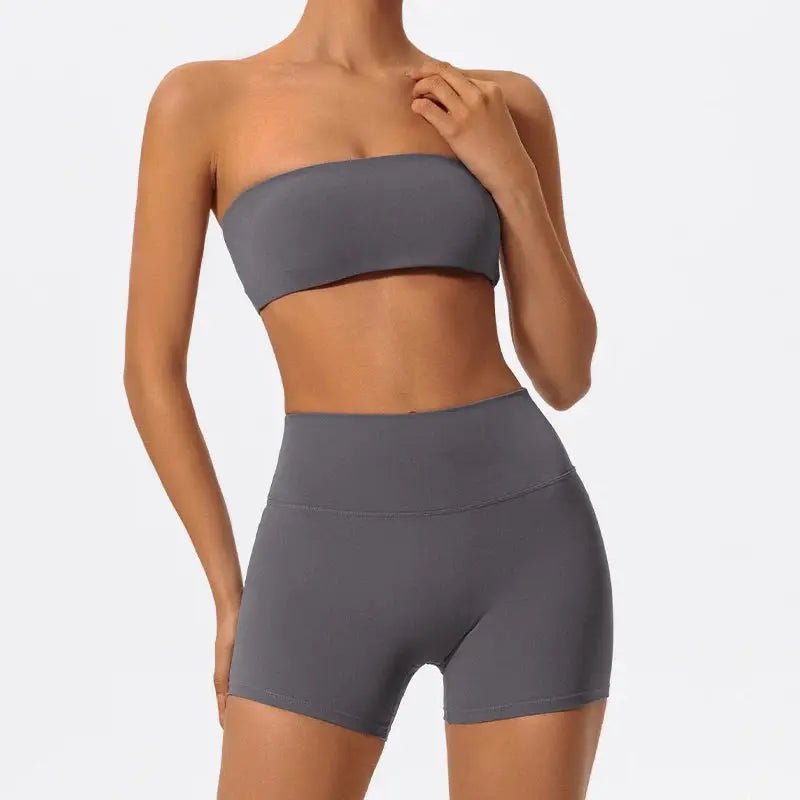 Ensemble Sport Femme 2 Pièces–Brassière Sans Bretelles + Short Yoga - Harmonie
