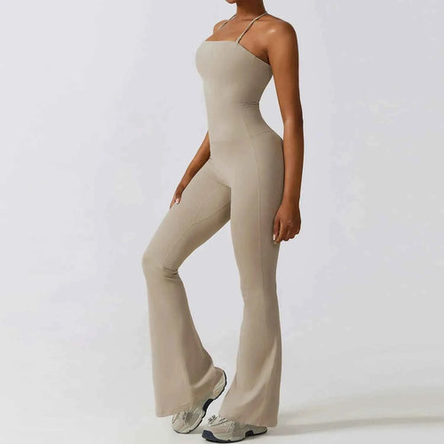 Combinaison Yoga Femme Sans Manches – Dos Nu, Col Suspendu & Fitness - Harmonie