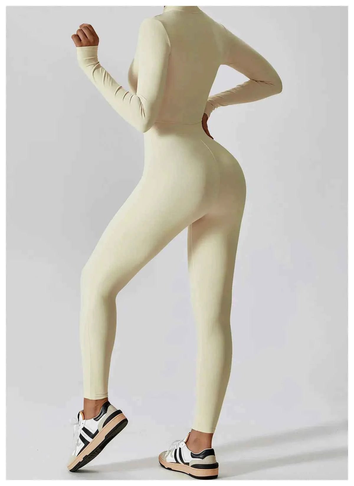 Combinaison Sport Femme Zip – Manches Longues, Push - Up & Yoga - Harmonie